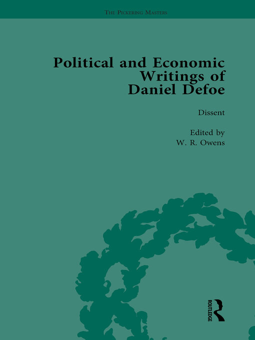 Title details for The Political and Economic Writings of Daniel Defoe Vol 3 by W R Owens - Available